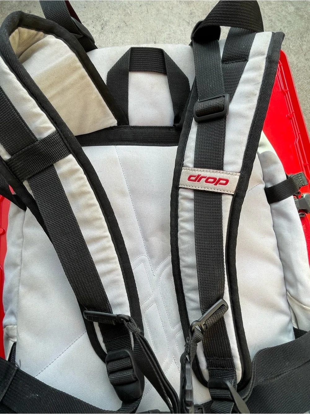 Drop Mountain Men's Red and White Backpack